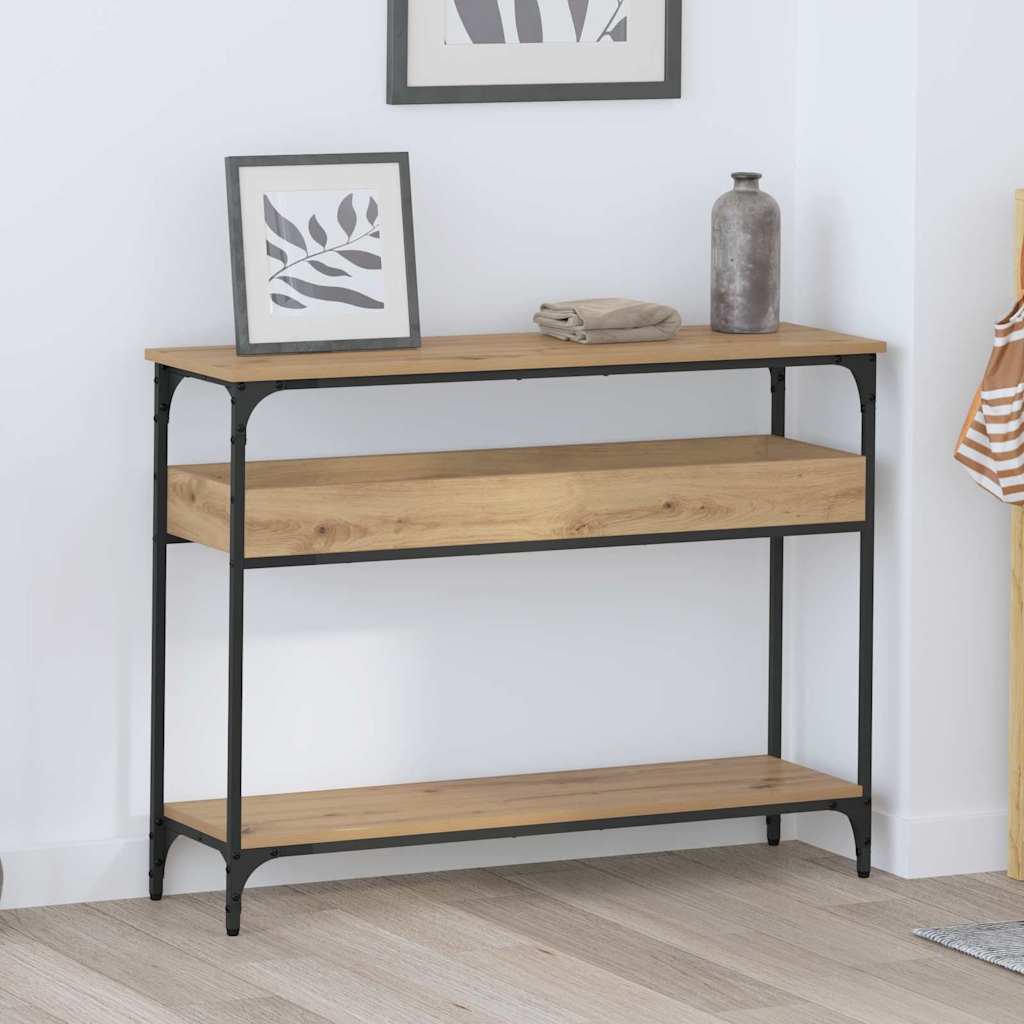 vidaXL Masă de consolă stejar artizanal 100 x 29 x 75 cm Lemn compozit