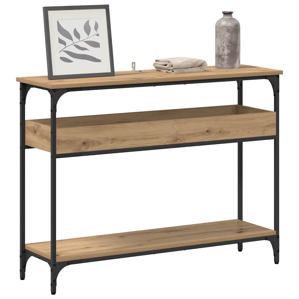 vidaXL Wandtafel artisanaal eikenkleurig 100 x 29 x 75 cm Bewerkt hout