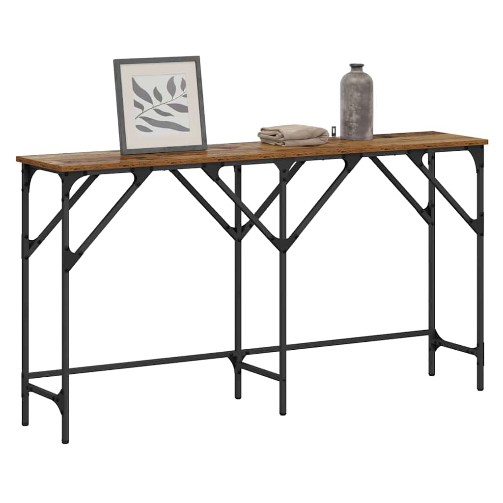 vidaXL Wandtafel Oud hout 140 x 29 x 75 cm Bewerkt hout