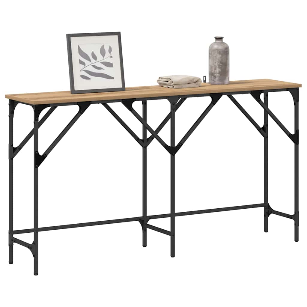 vidaXL Wandtafel artisanaal eikenkleurig 140 x 29 x 75 cm Bewerkt hout