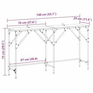 Konzolový stolek dub artisan 140 x 29 x 75 cm kompozitní dřevo - obrázek 12