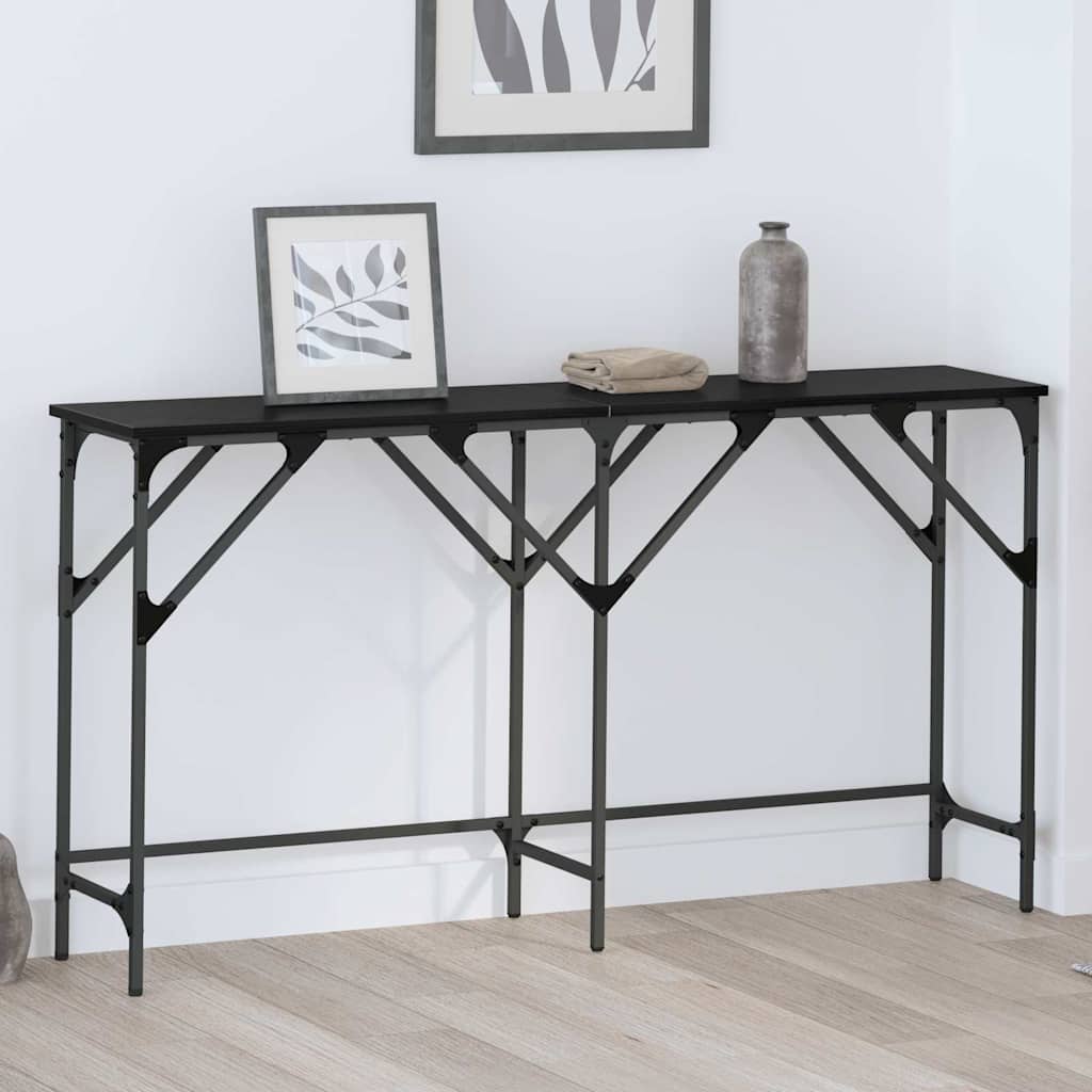 vidaXL Masă de consolă Stejar negru 140 x 29 x 75 cm Lemn compozit
