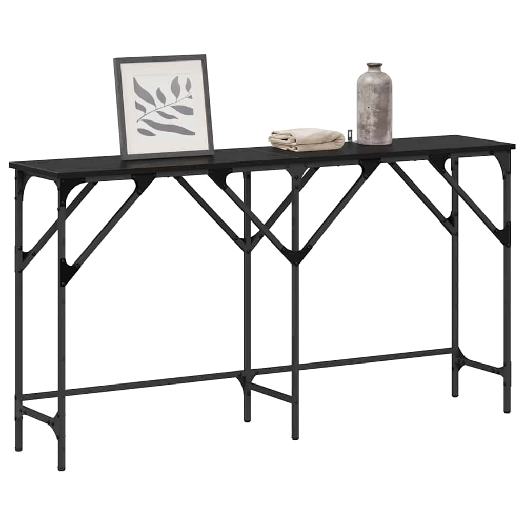 vidaXL Wandtafel Zwart eiken 140 x 29 x 75 cm Bewerkt hout