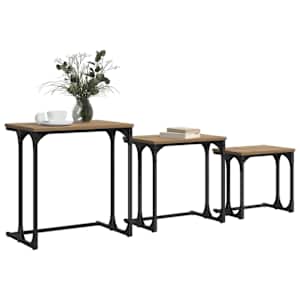 Vnořený konferenční stůl 3 pcs dub artisan Kompozitní dřevo - obrázek 3