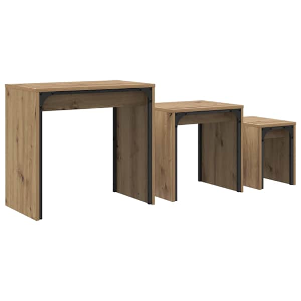 vidaXL Kohvilaud 3 tk K&auml;sit&ouml;&ouml;puu 60 x 35 x 56 cm Tehispuit