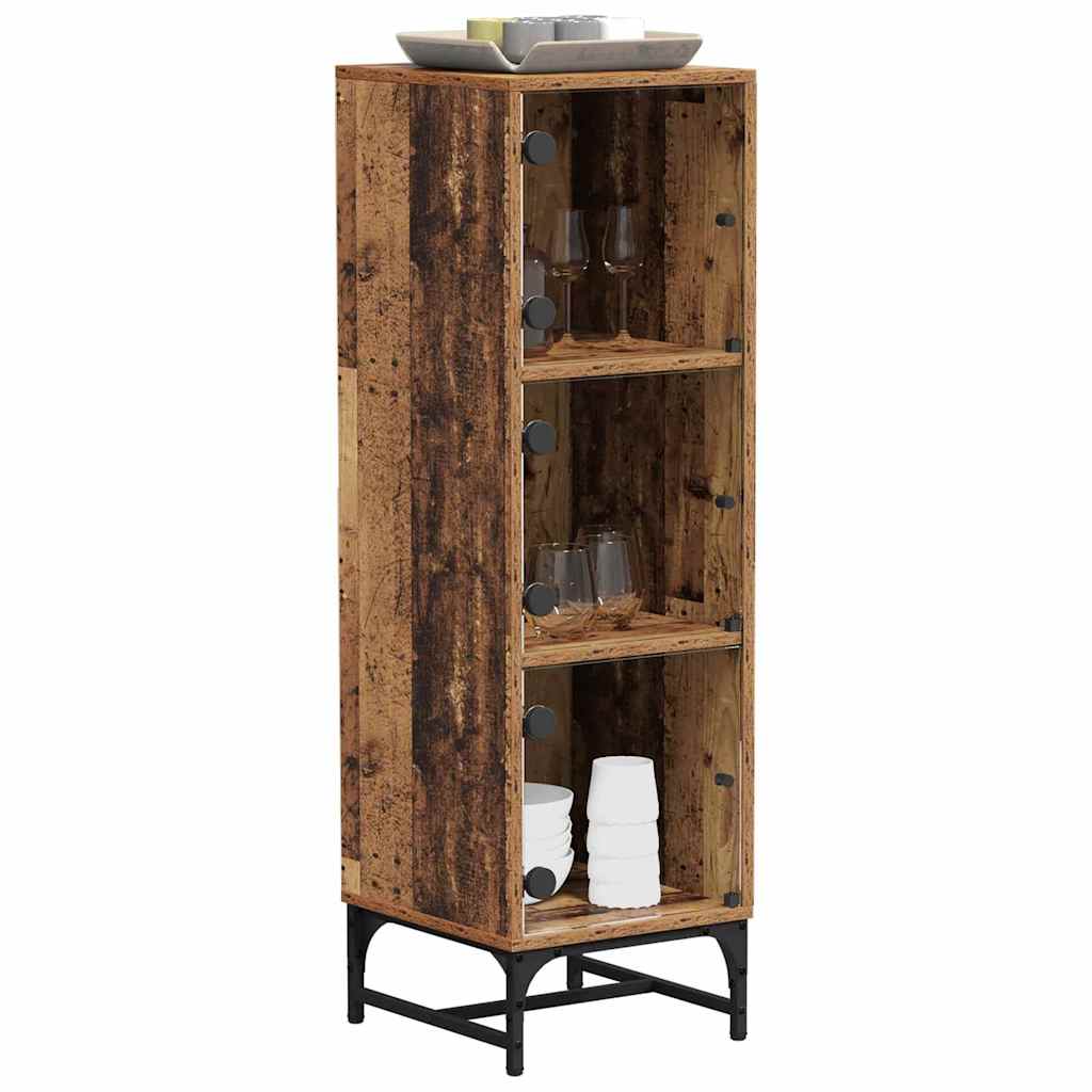 vidaXL Highboard Oud hout 35 x 37 x 117 cm Bewerkt hout