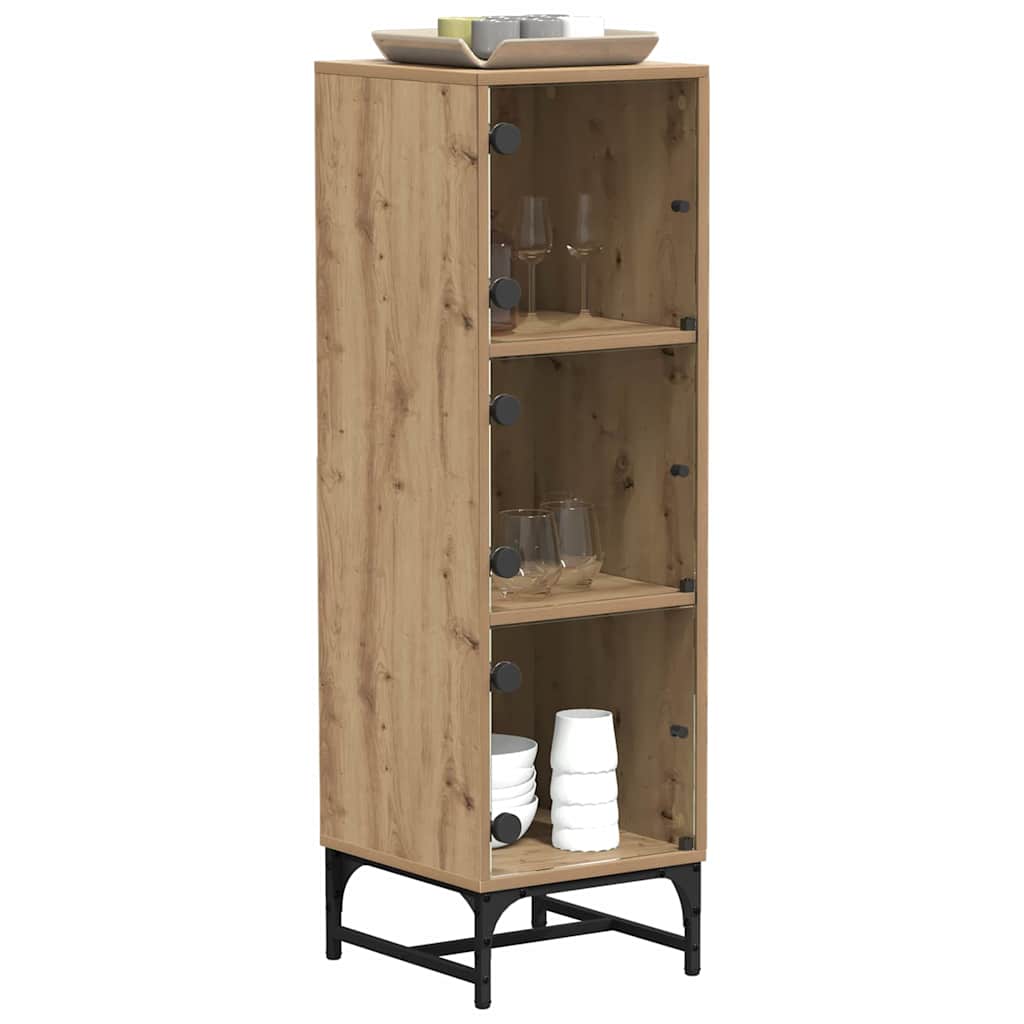 vidaXL Highboard artisanaal eikenkleurig 35 x 37 x 117 cm Bewerkt hout