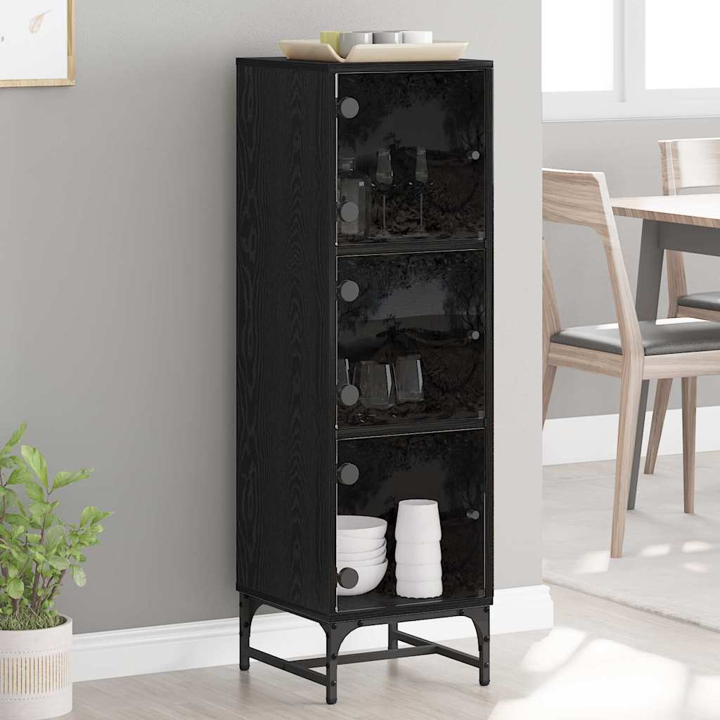 vidaXL Bufet Stejar negru 35 x 37 x 117 cm Lemn compozit