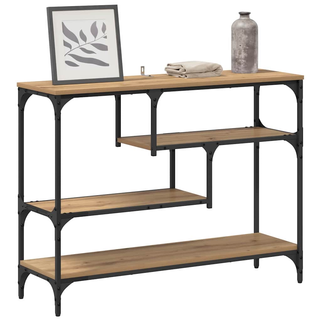 vidaXL Wandtafel artisanaal eikenkleurig 100 x 30 x 75 cm Bewerkt hout