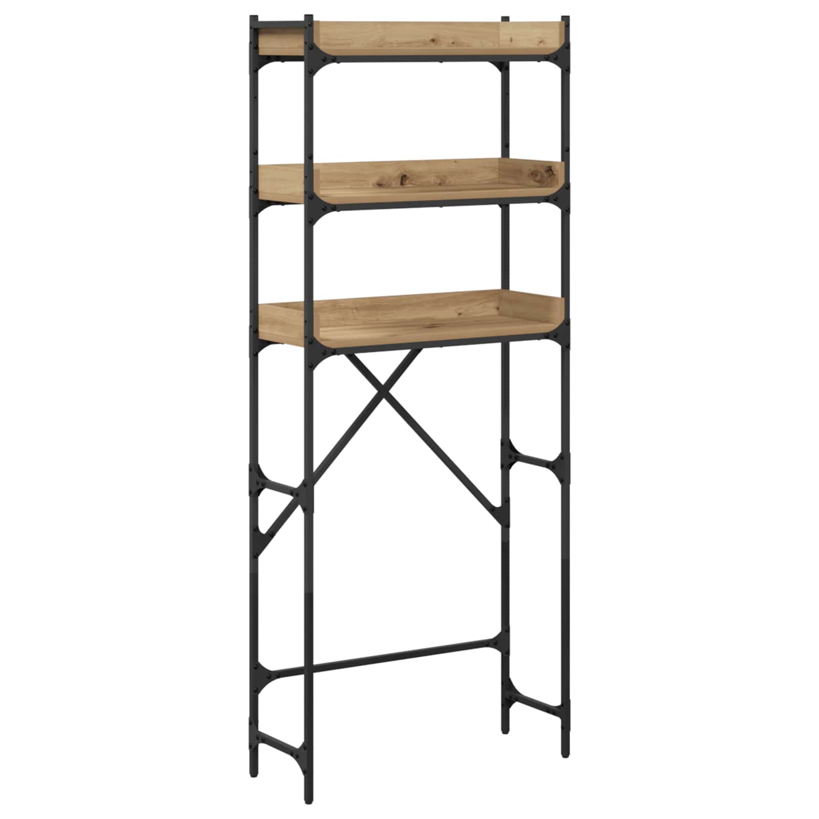 vidaXL Raft pentru mașină de spălat Stejar Artizanal 67 x 25 x 163 cm