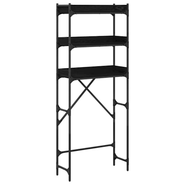vidaXL Pesumasina riiul riiuliga Must 0ak 67 x 25 x 163 cm Tehispuit