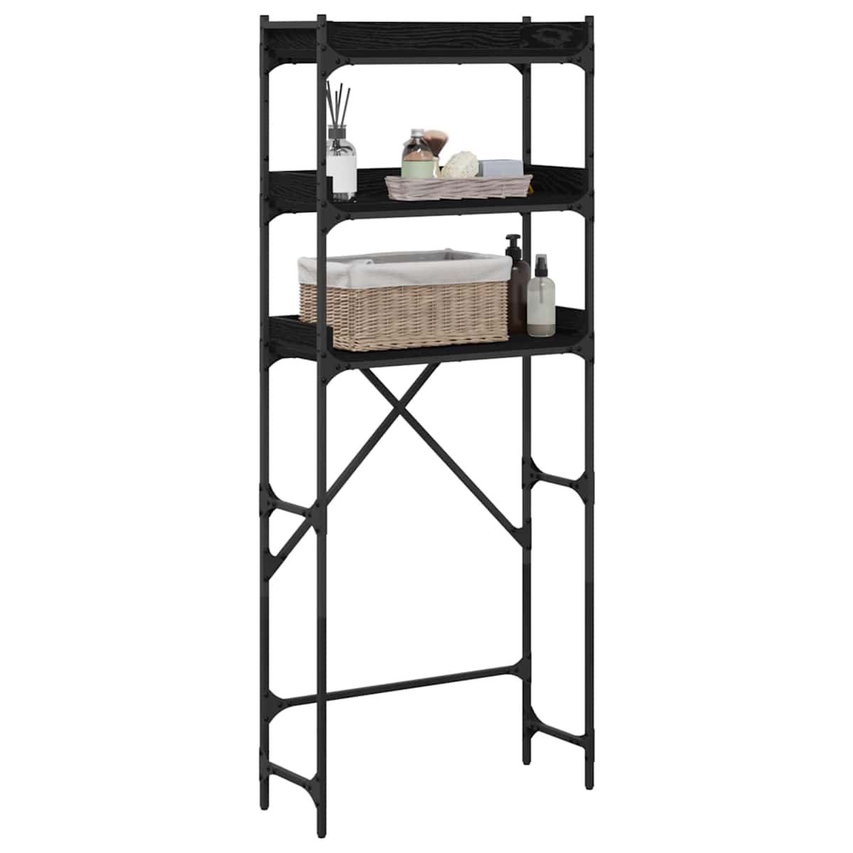 Vaskemaskinehylde 0ak 67 x 25 x 163 cm Konstrueret træ - Billede 3