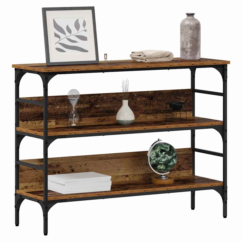 vidaXL Wandtafel met plank Oud hout 100 x 32 x 75 cm Bewerkt hout