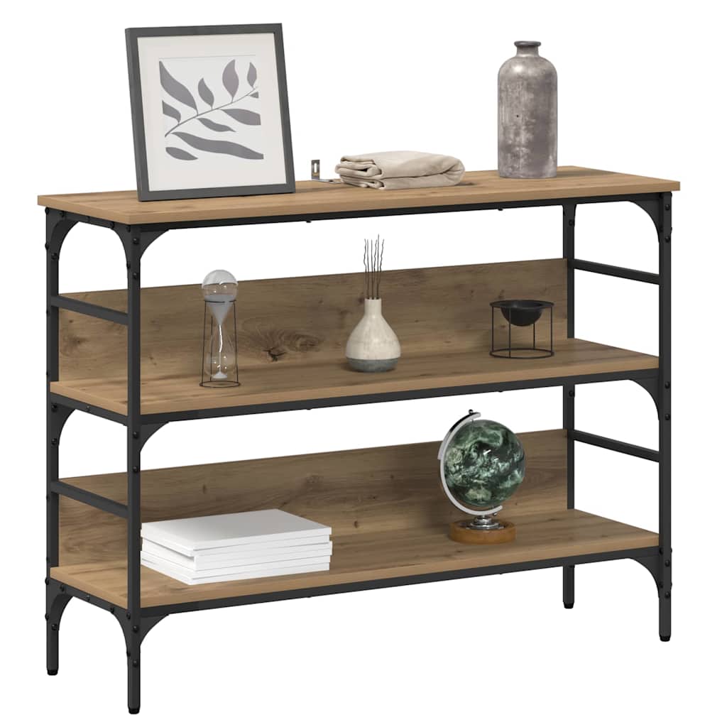vidaXL Wandtafel artisanaal eikenkleurig 100 x 32 x 75 cm Bewerkt hout