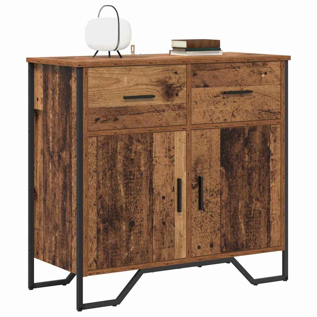 vidaXL Dressoir met lade Oud hout 79.5 x 35.5 x 74.5 cm Bewerkt hout