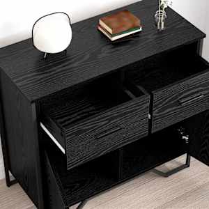 Servírovací skříň se zásuvkou Černý dub 79,5 x 35,5 x 74,5 cm - obrázek 4