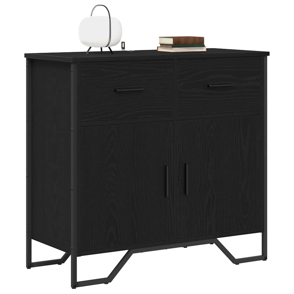 vidaXL Dressoir Zwart eiken 79.5 x 35.5 x 74.5 cm Bewerkt hout
