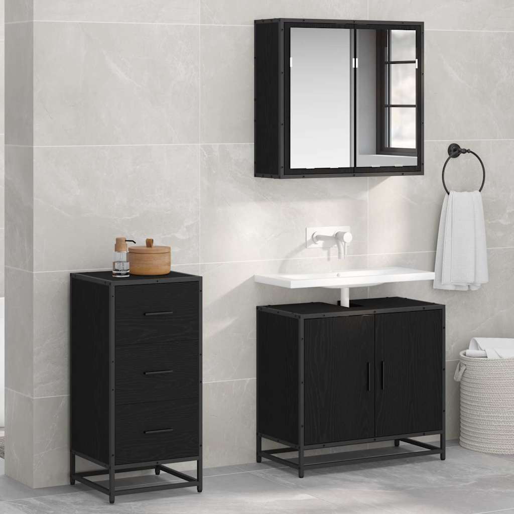 vidaXL Bufet cu sertar Stejar negru 35.5 x 35 x 76 cm Lemn compozit