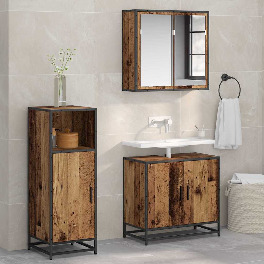 vidaXL Dulap de Baie Lemn vechi 35 x 37.5 x 100 cm Lemn compozit