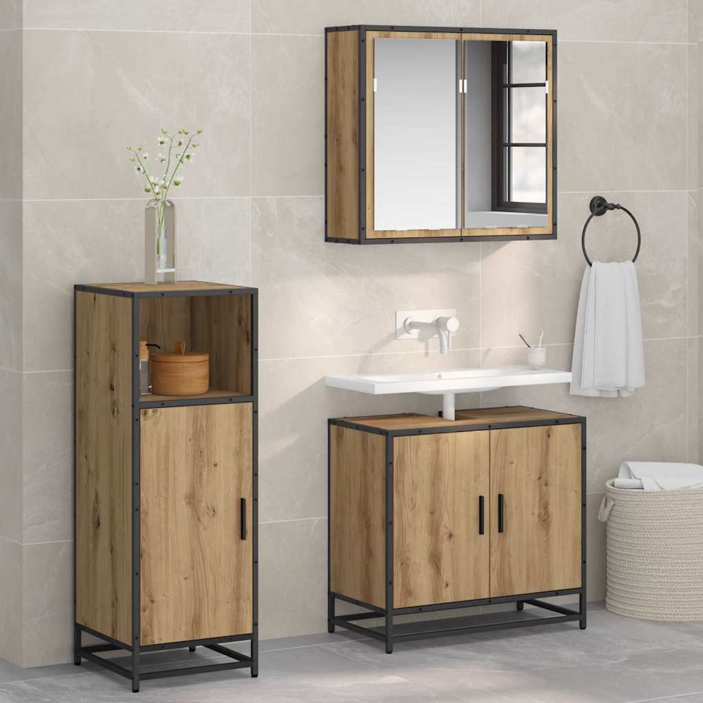 vidaXL Dulap de Baie stejar artizanal 35 x 37.5 x 100 cm Lemn compozit