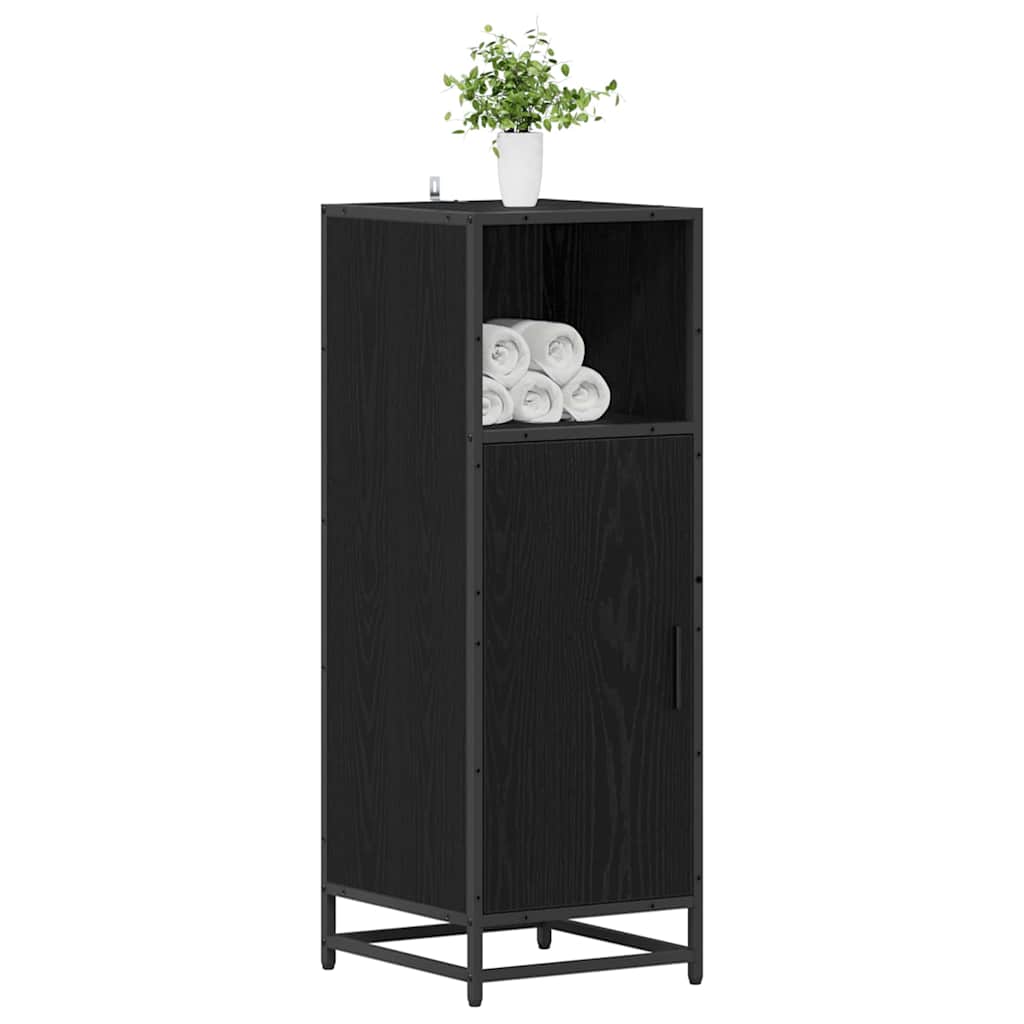 vidaXL Badkamer Kast Zwart eiken 35 x 37,5 x 100 cm Bewerkt hout