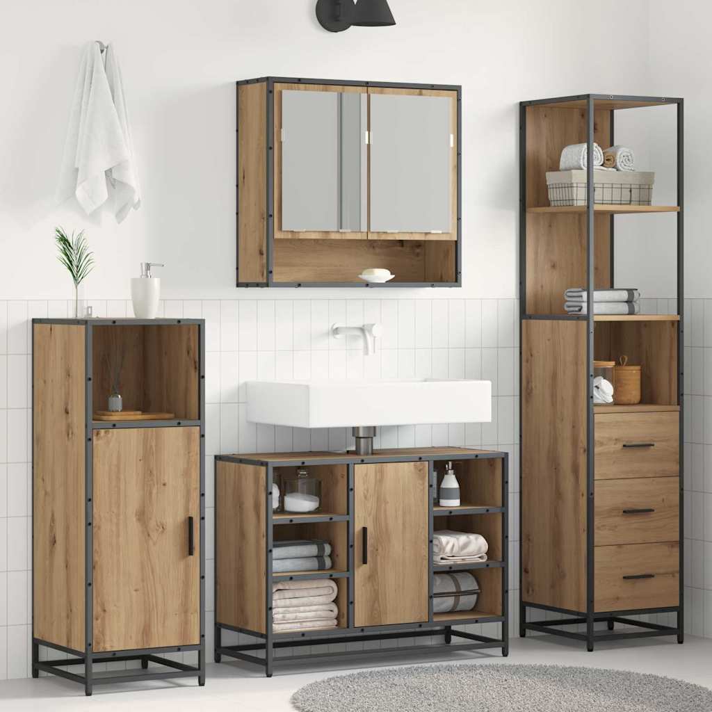 vidaXL Dulap de Baie cu sertar stejar artizanal 35 x 37.5 x 166 cm