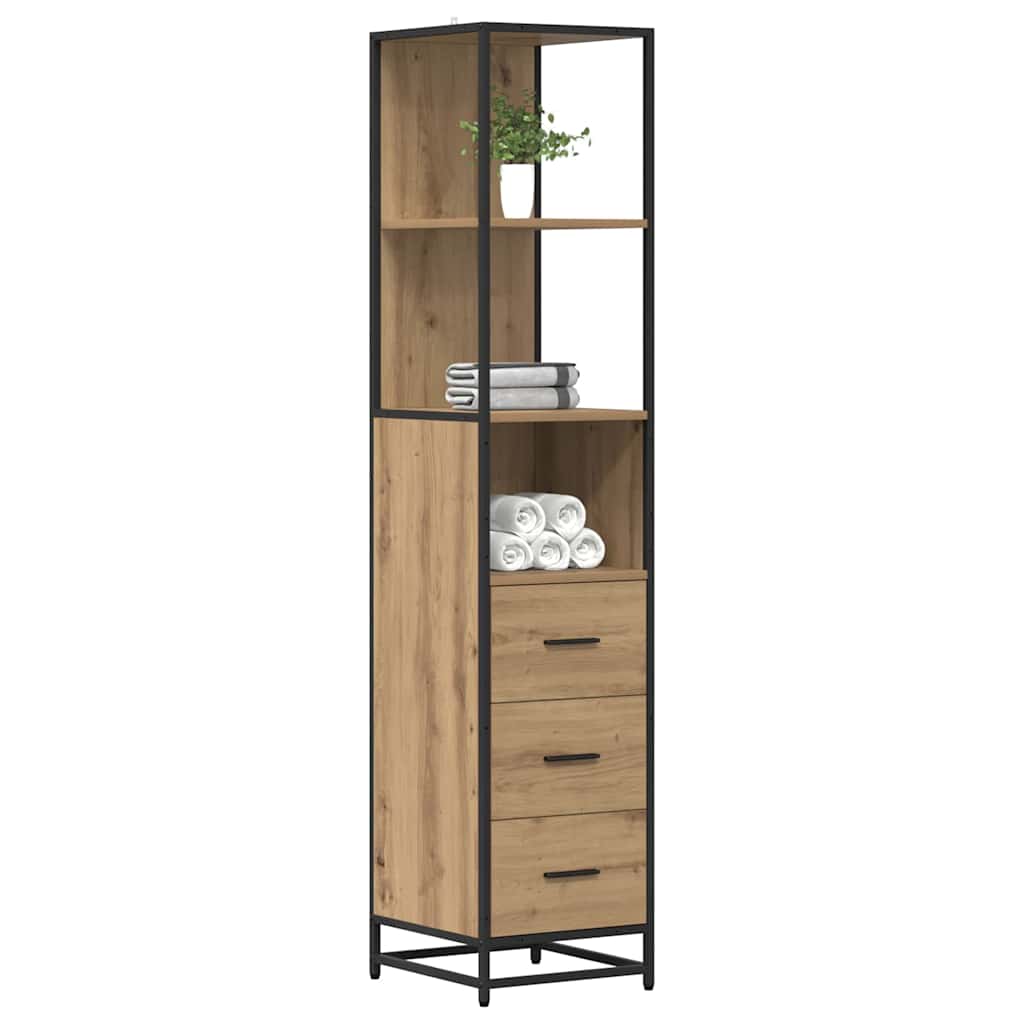 vidaXL Badkamer Kast artisanaal eikenkleurig 35 x 37.5 x 166 cm