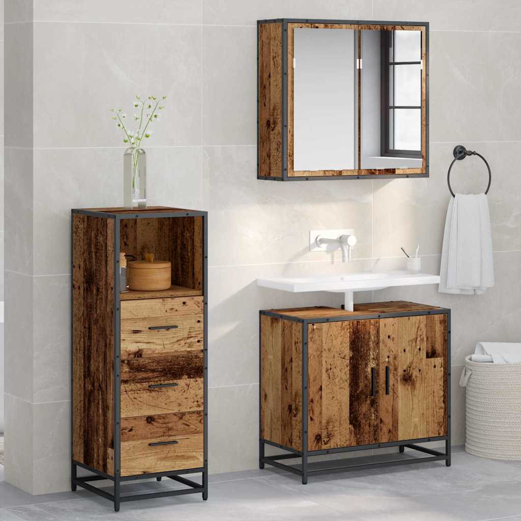 vidaXL Dulap de Baie Lemn vechi 35 x 37.5 x 100 cm Lemn compozit