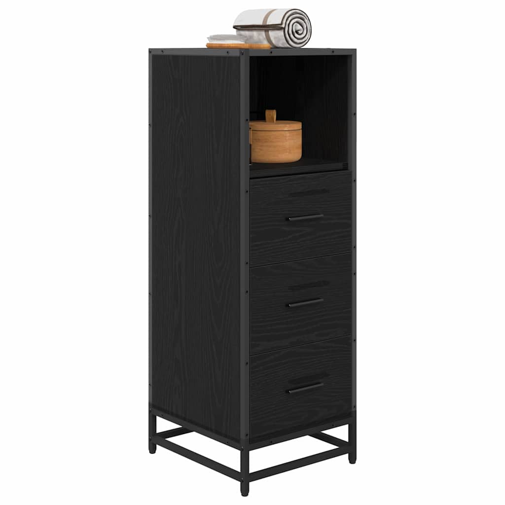 vidaXL Badkamer Kast Zwart eiken 35 x 37,5 x 100 cm Bewerkt hout