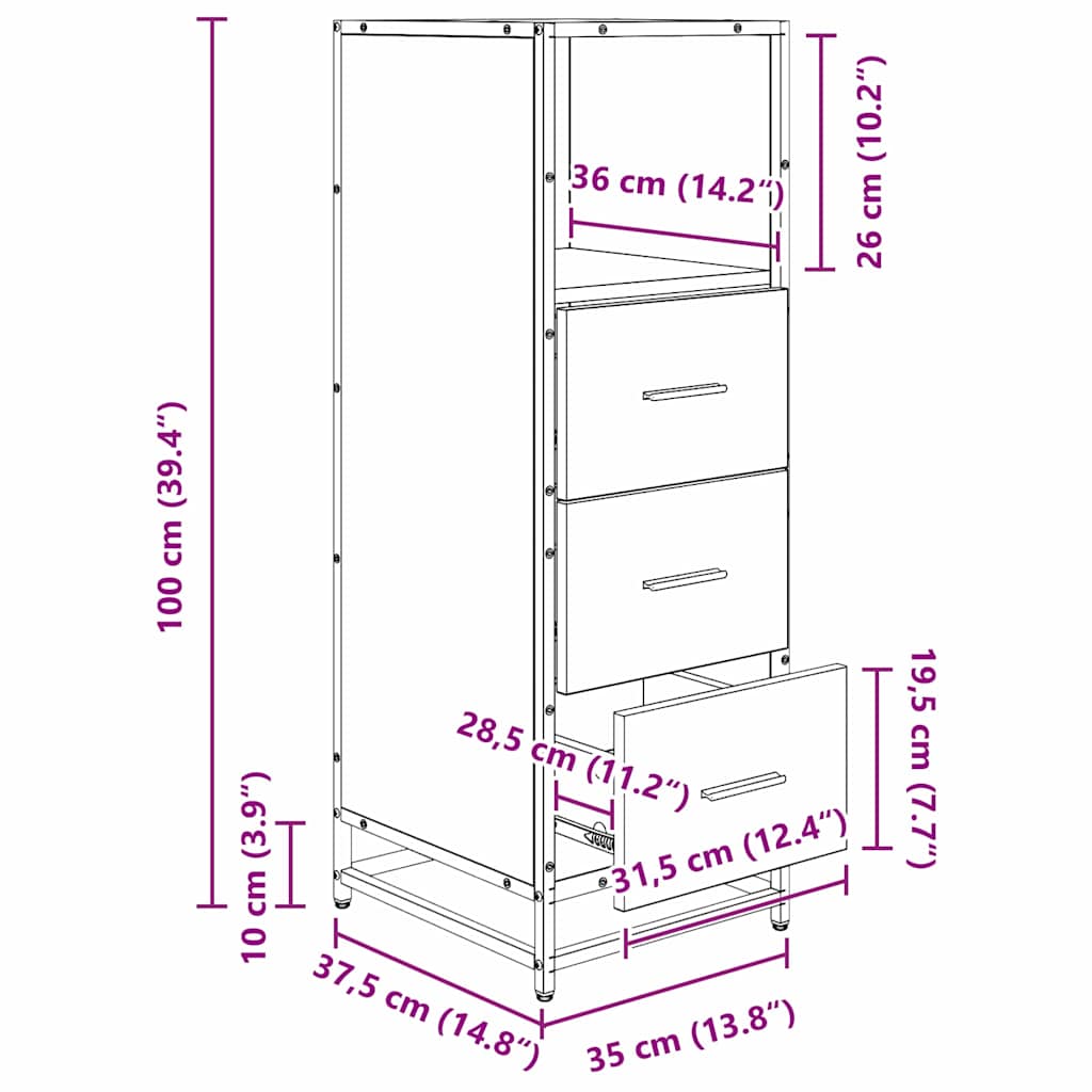 Komplet pohištva za kopalnico Črna Orehovina 35 x 37,5 x 100 cm - slika 13