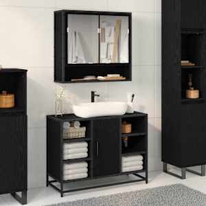 Stenska polica s polico z vrati Črna Orehovina 65 x 20 x 60 cm