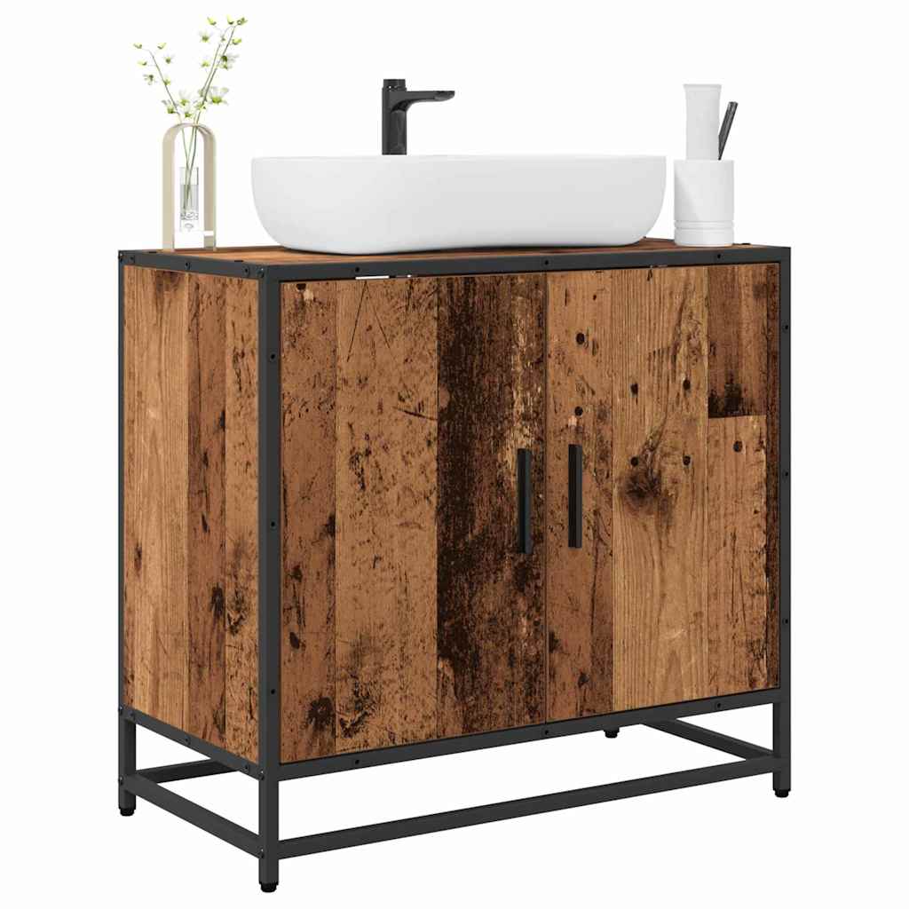 vidaXL Badkamertenk te kast Oud hout 65 x 33 x 60 cm Bewerkt hout