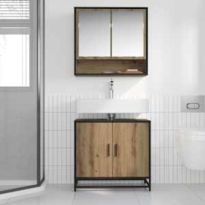 Skříňka pod umyvadlo s úložištěm dub artisan 65 x 33 x 60 cm - obrázek 4