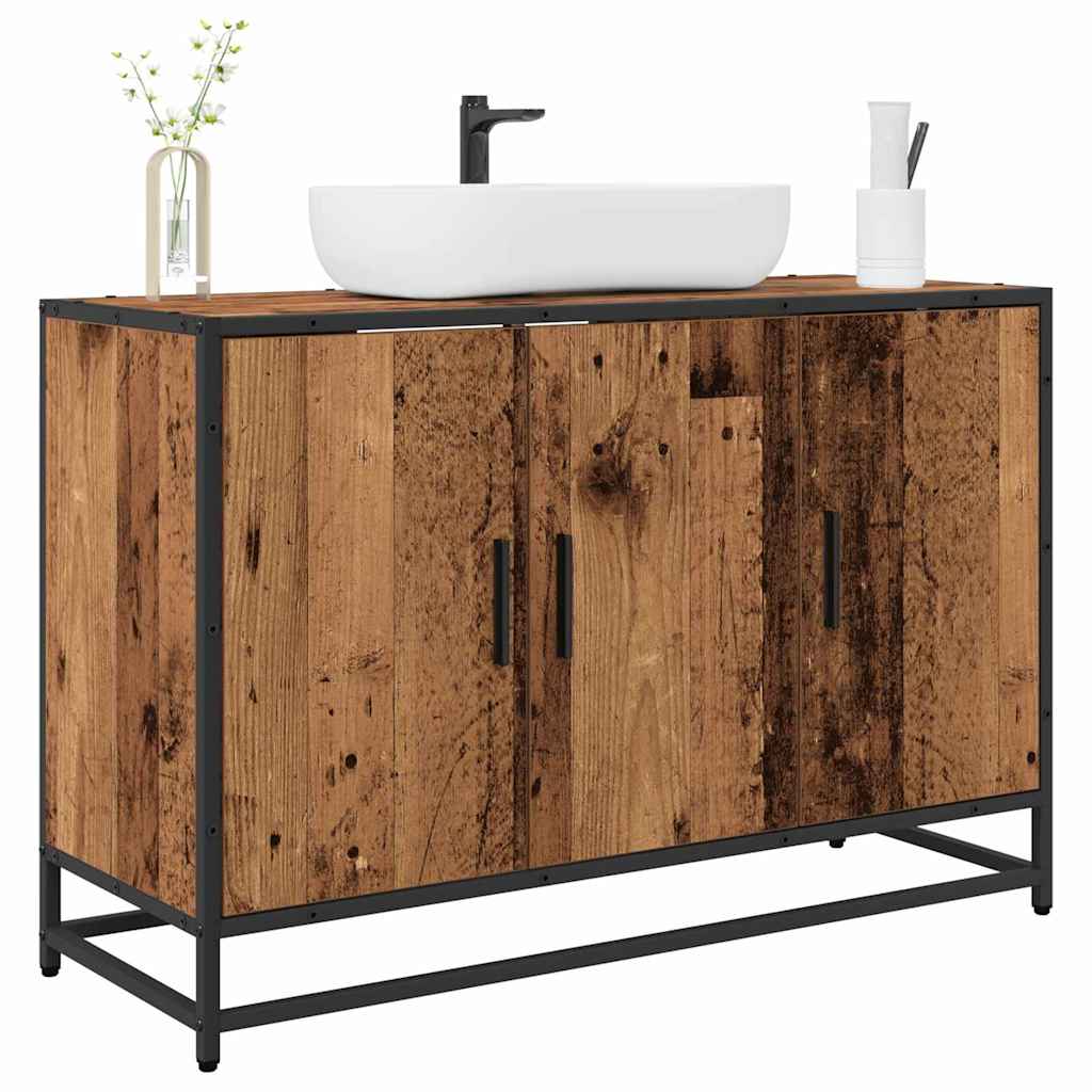 vidaXL Badkamertenk te kast Oud hout 90 x 33 x 60 cm Bewerkt hout
