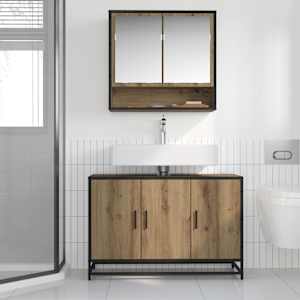 Koupelnová skříň s úložištěm Artisanový dub 90 x 33 x 60 cm - obrázek 4