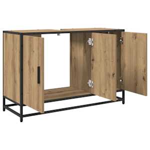 Koupelnová skříň s úložištěm Artisanový dub 90 x 33 x 60 cm - obrázek 5