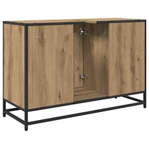 Koupelnová skříň s úložištěm Artisanový dub 90 x 33 x 60 cm - obrázek 8
