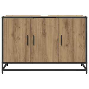 Koupelnová skříň s úložištěm Artisanový dub 90 x 33 x 60 cm - obrázek 6