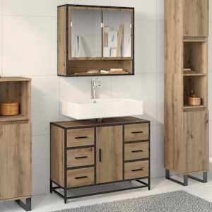 Kopalniška omarica Umetni hrast 80 x 33 x 60 cm Konstruiran les