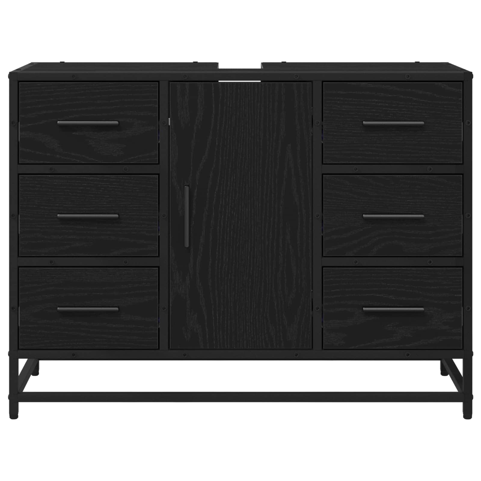 Vannas istabas skapītis Melns ozolkoks 80 x 33 x 60 cm