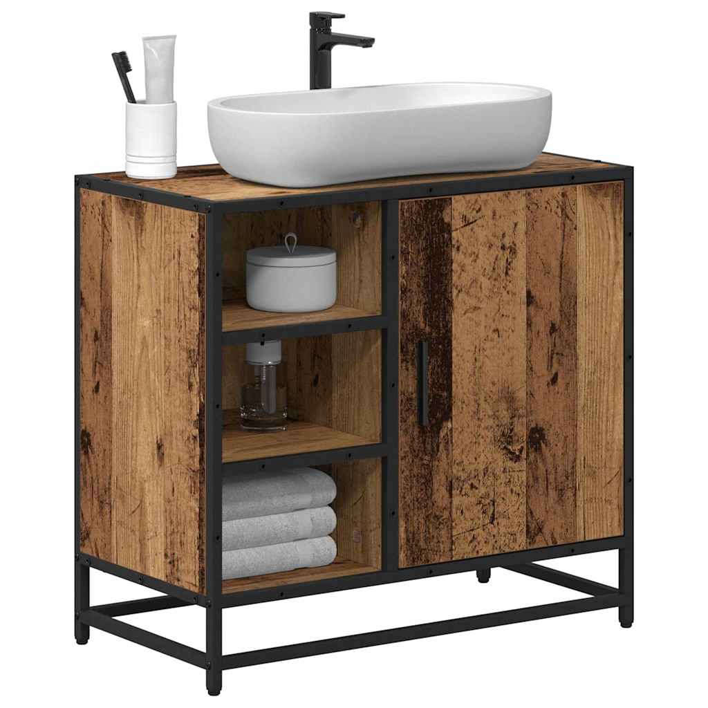 vidaXL Badkamertenk te kast Oud hout 65 x 33 x 60 cm Bewerkt hout