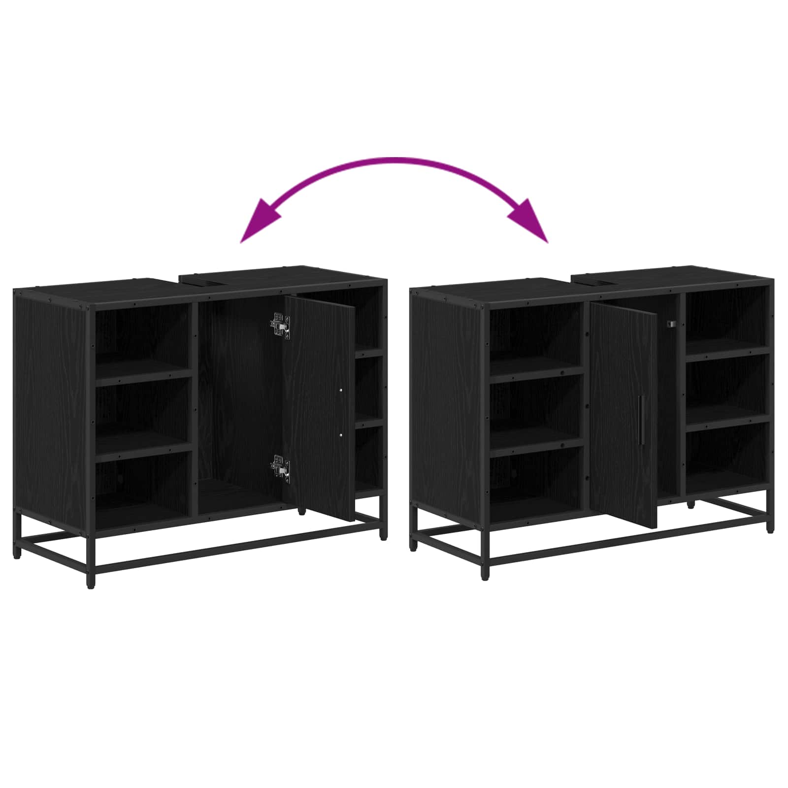 Vannas istabas skapītis Melns ozolkoks 80 x 33 x 60 cm