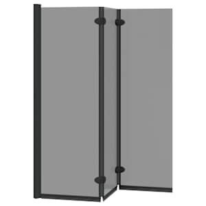 Závěs pro sprchu Černá 130 x 138 cm ESG sklo a hliník - obrázek 4