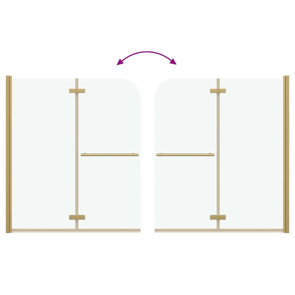 Καλυμμα Ντους Χρυσό 120 x 140 cm ESG Γυαλί και Αλουμίνιο - Image 10