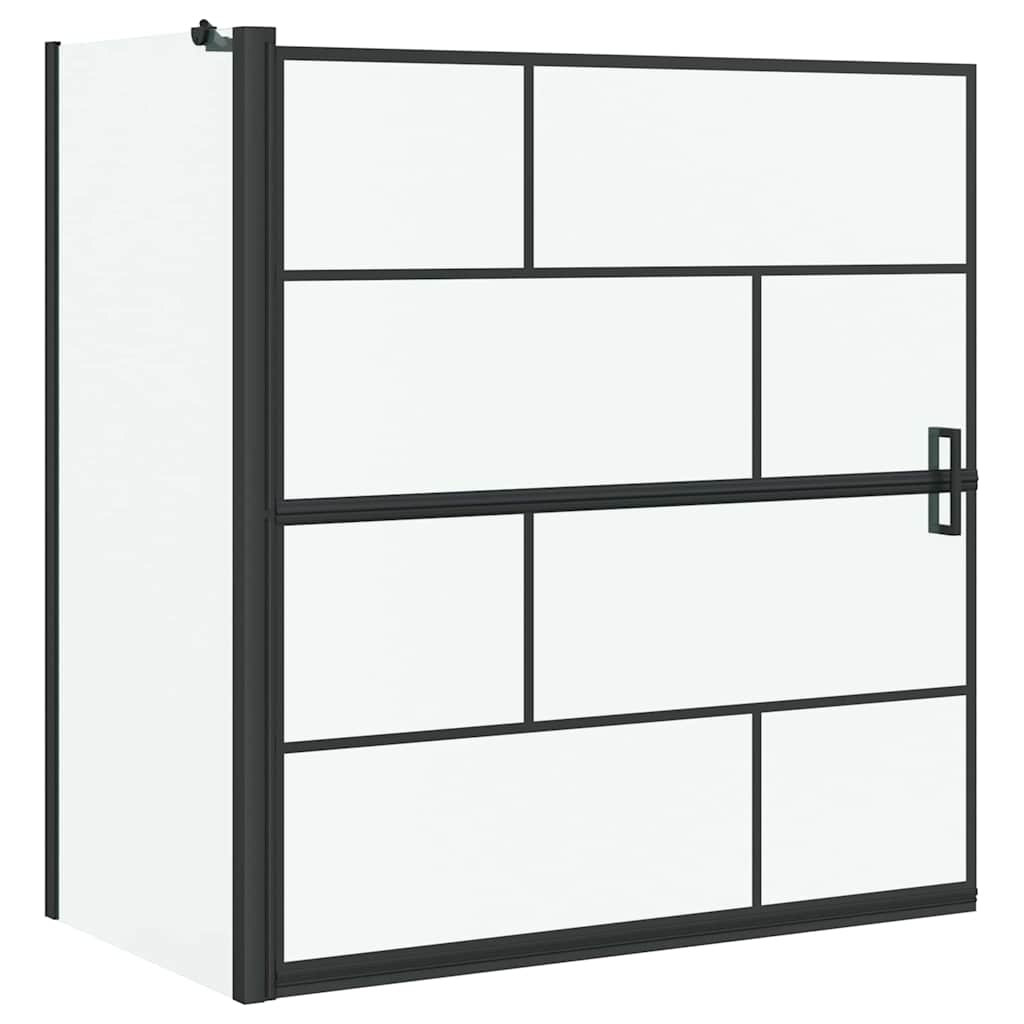 vidaXL Bad-Duschschirm Schwarz und Transparent 116 x 67 x 129.5 cm – Bild 2