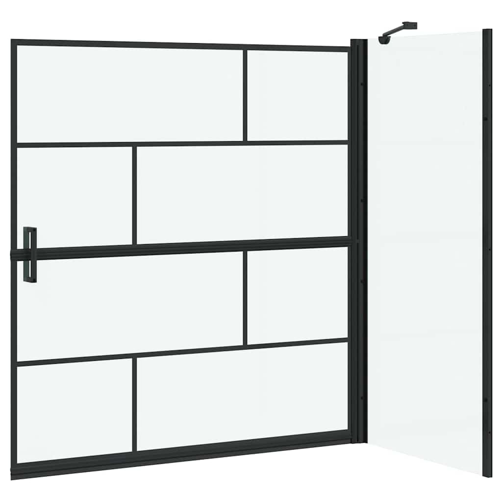 vidaXL Bad-Duschschirm Schwarz und Transparent 116 x 67 x 129.5 cm – Bild 6