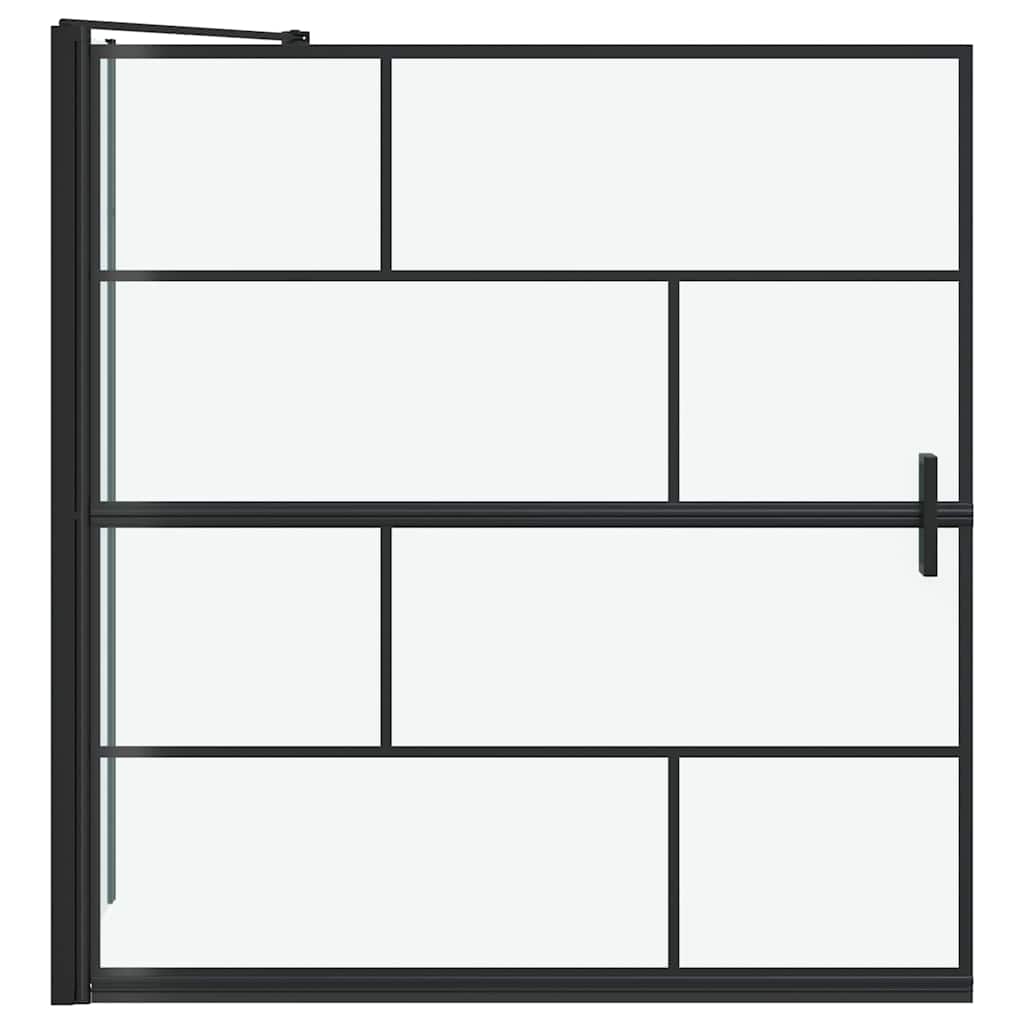 vidaXL Bad-Duschschirm Schwarz und Transparent 116 x 67 x 129.5 cm – Bild 4