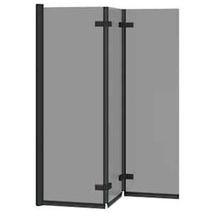 Závěs pro sprchu Černá 130 x 138 cm ESG sklo a hliník - obrázek 4