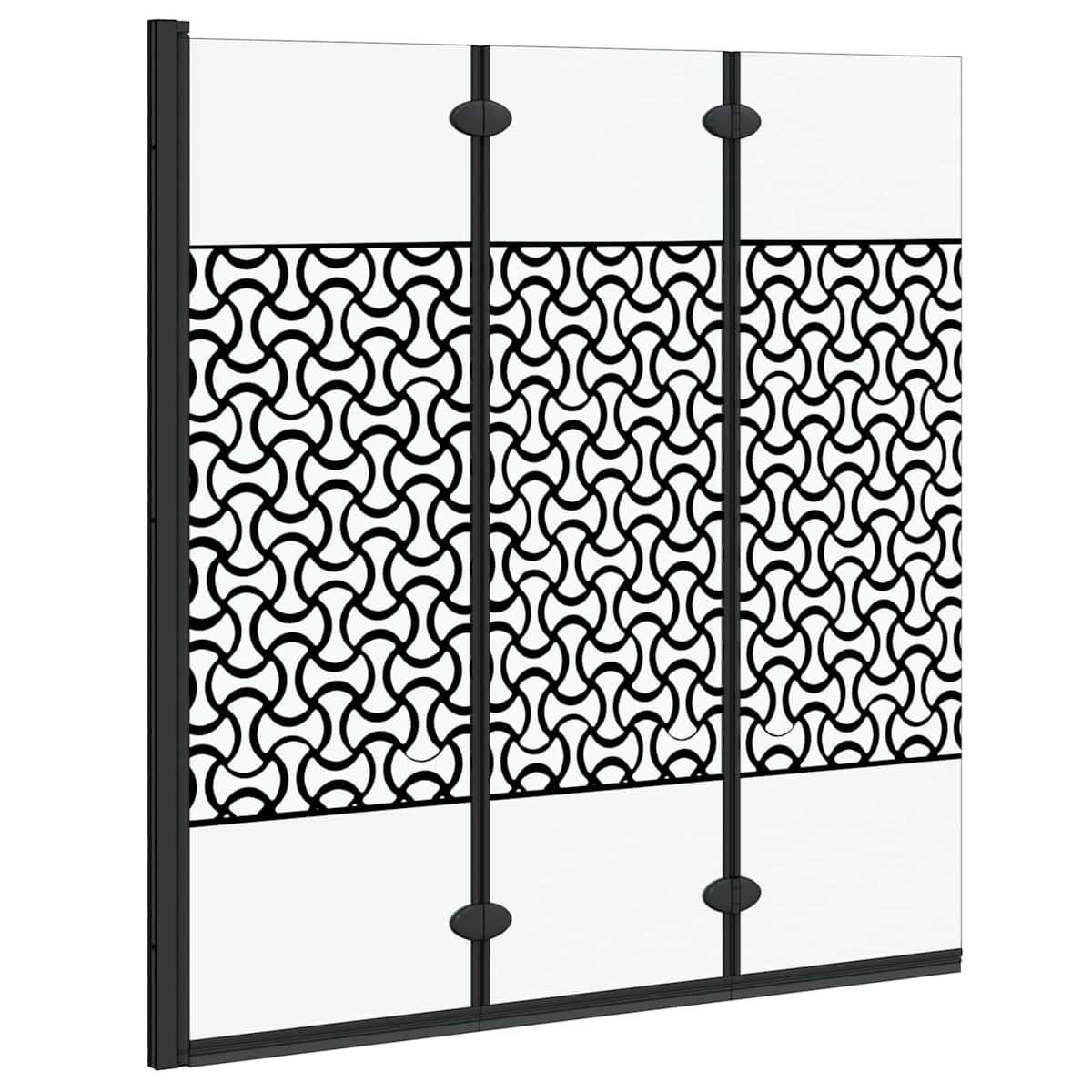 Bruser Indhegning Sort og Gennemsigtig 130 x 130 cm hærdet glas - Billede 2