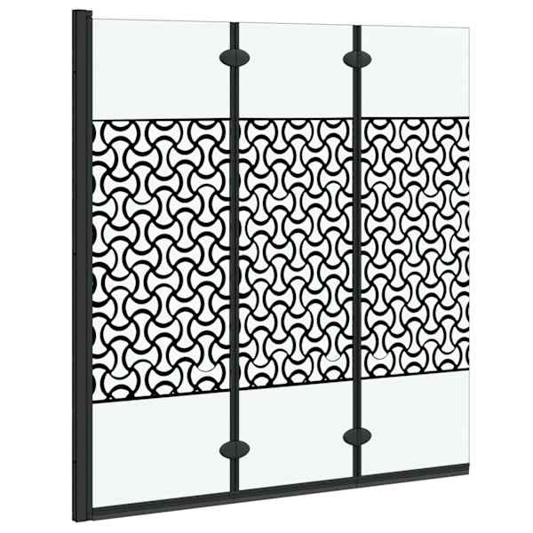 vidaXL Du&scaron;i Kest Must ja l&auml;bipaistev 130 x 130 cm karastatud klaas